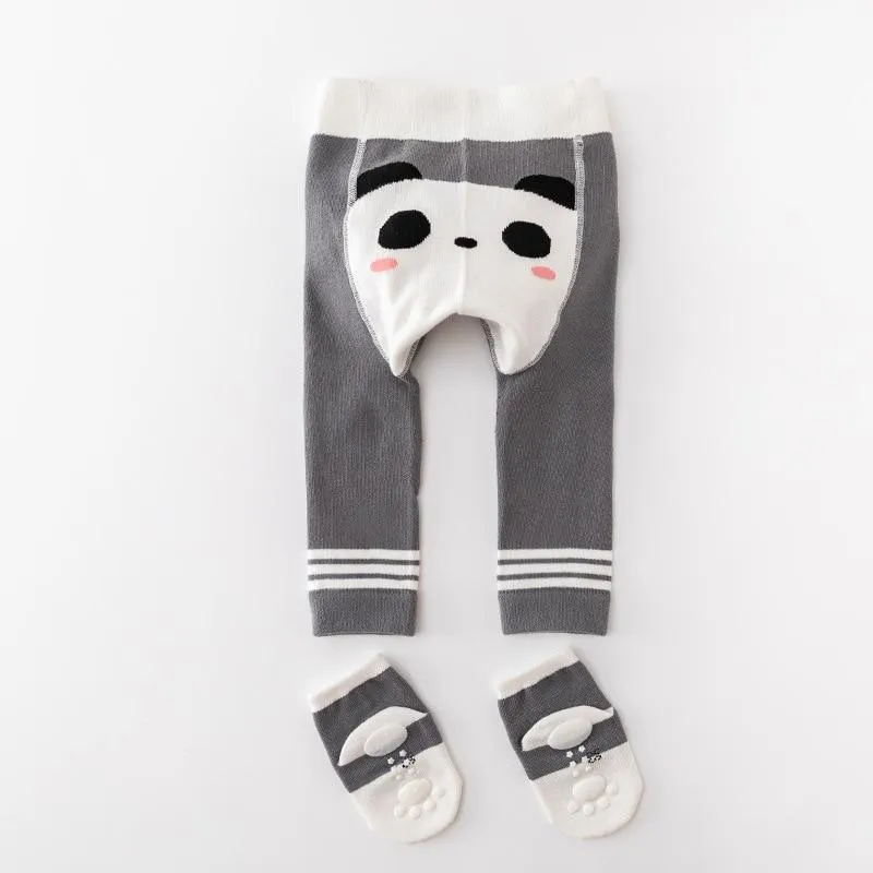 2Pcs/Set Baby Cute Animal Winter Warm Soft Combed Cotton Tights