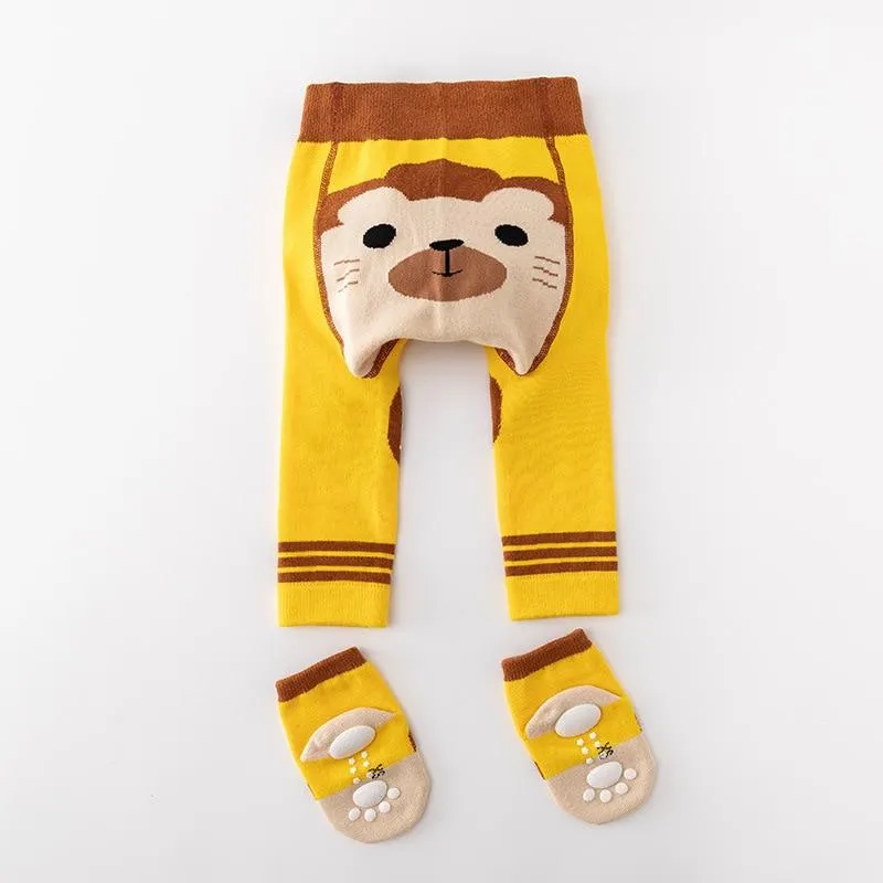 2Pcs/Set Baby Cute Animal Winter Warm Soft Combed Cotton Tights