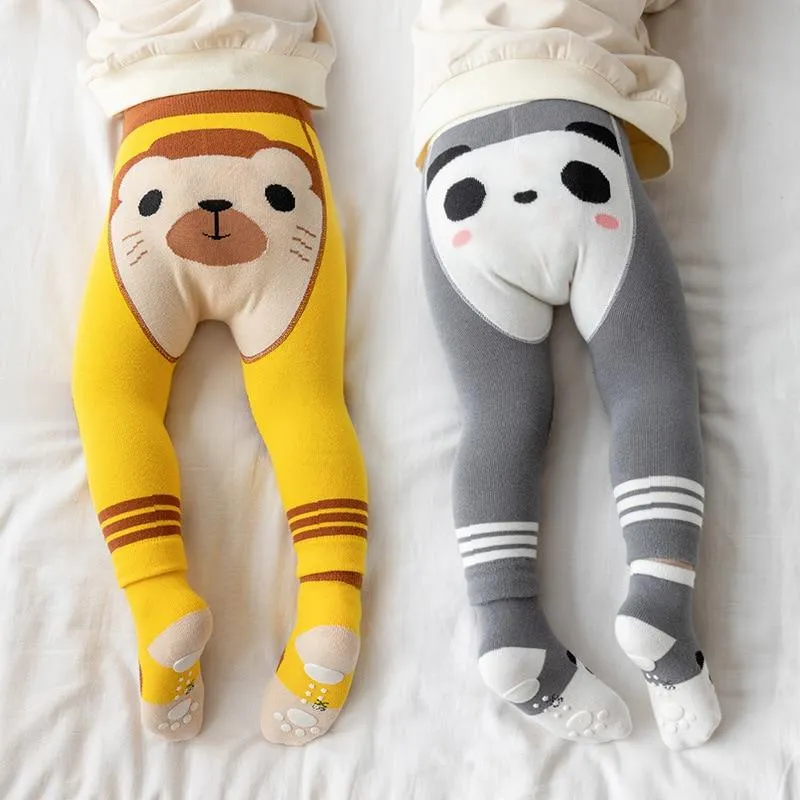 2Pcs/Set Baby Cute Animal Winter Warm Soft Combed Cotton Tights