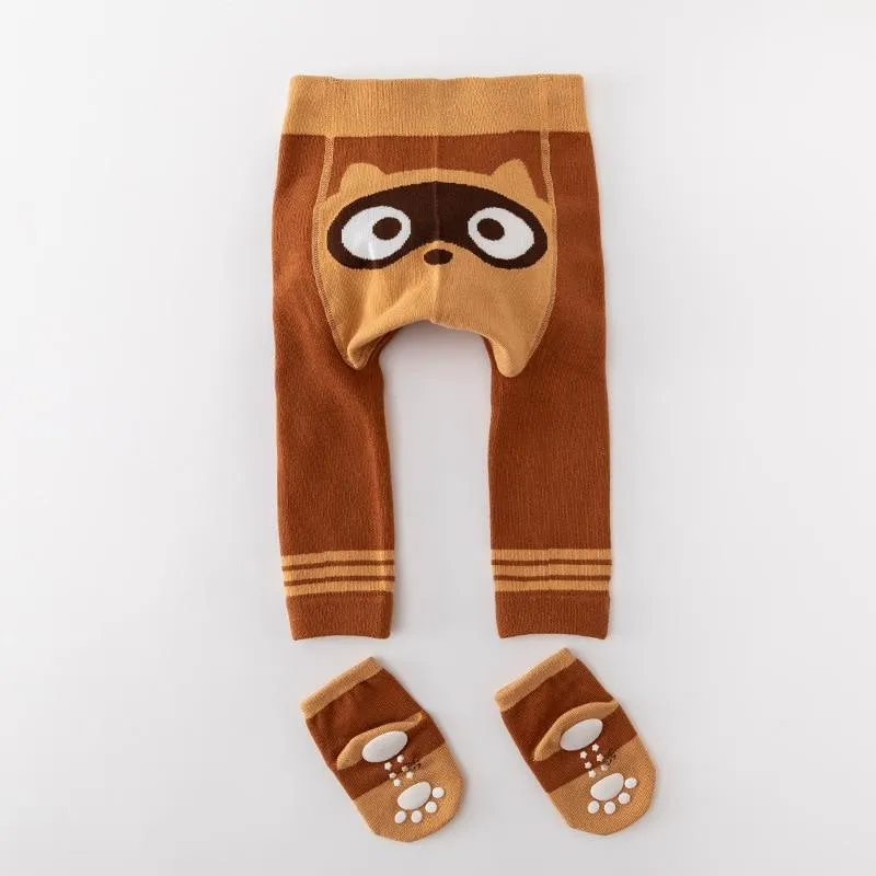 2Pcs/Set Baby Cute Animal Winter Warm Soft Combed Cotton Tights