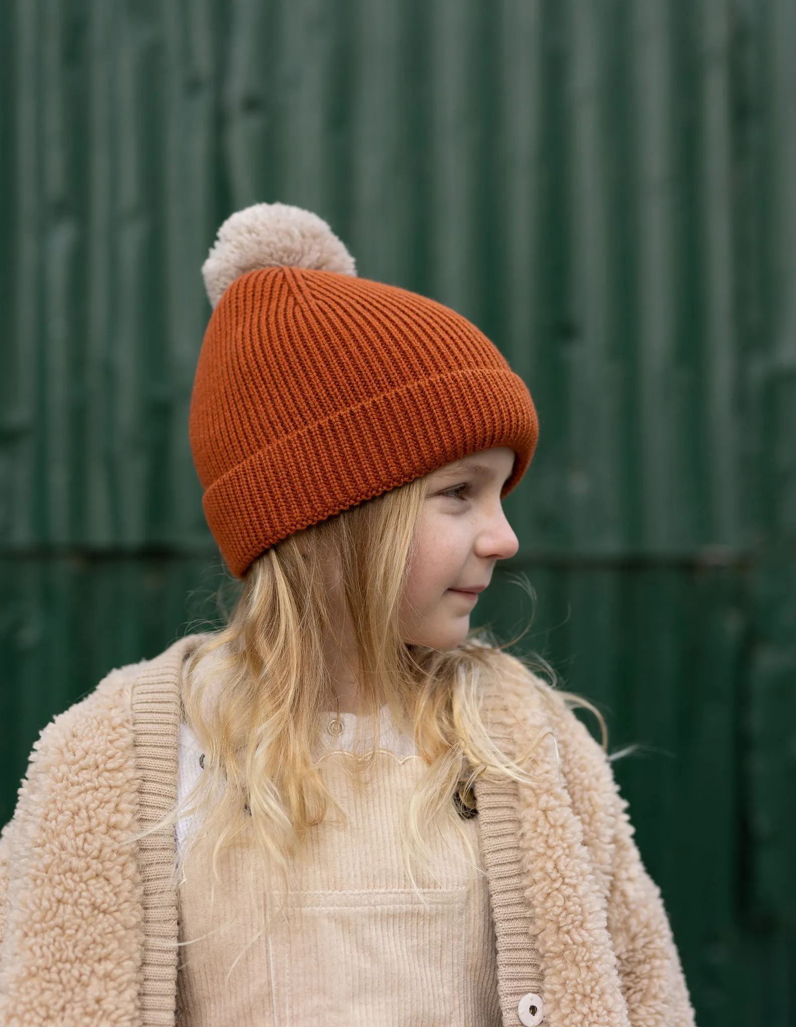 Acorn Oslo Merino Ribbed Beanie - Chestnut & Oatmeal