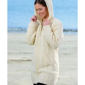 Aran Zip Cardigan with Hood [3 Colors]