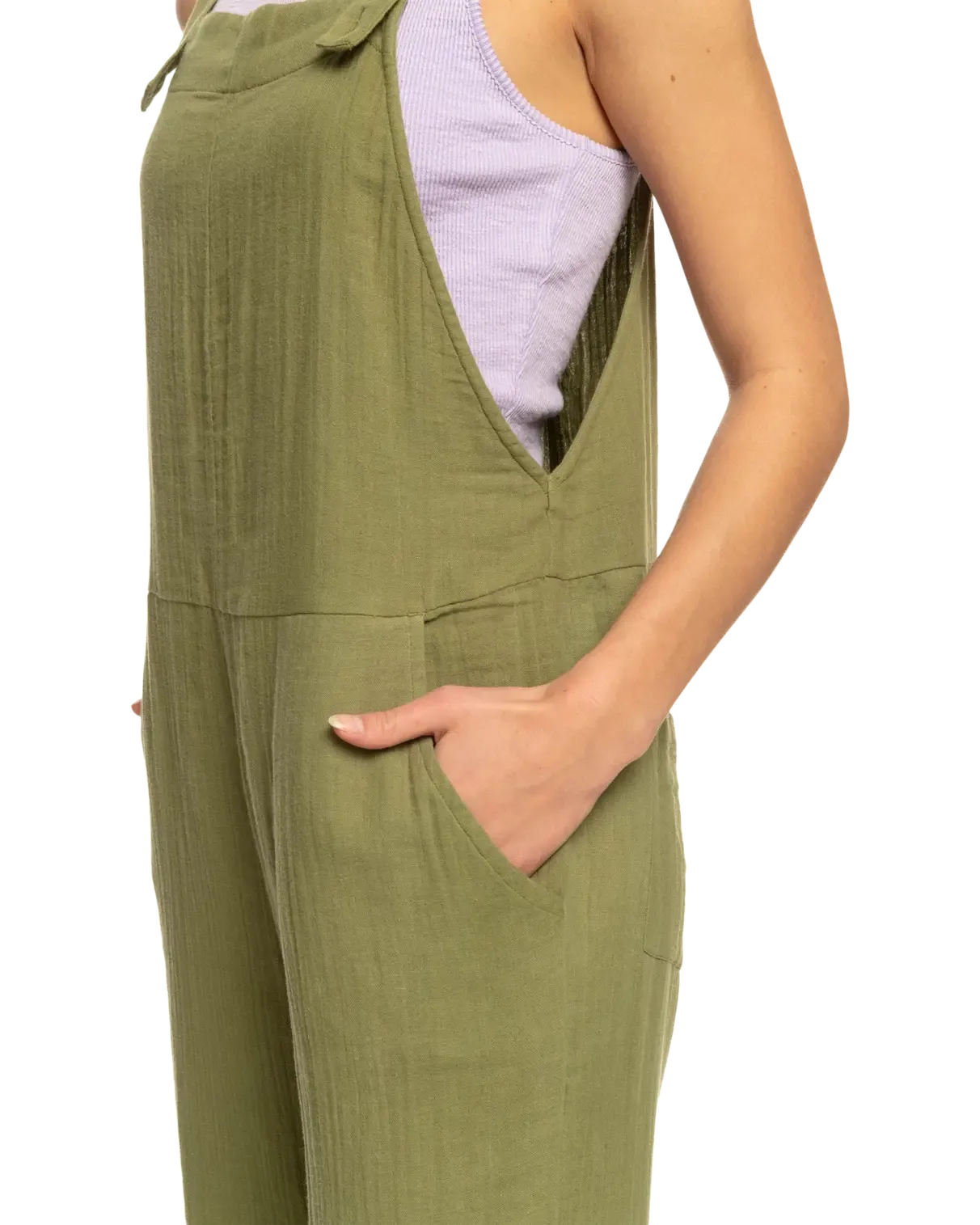 Beachside Love Jumpsuit in Loden Green