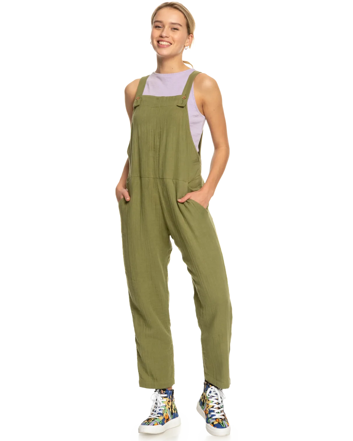 Beachside Love Jumpsuit in Loden Green