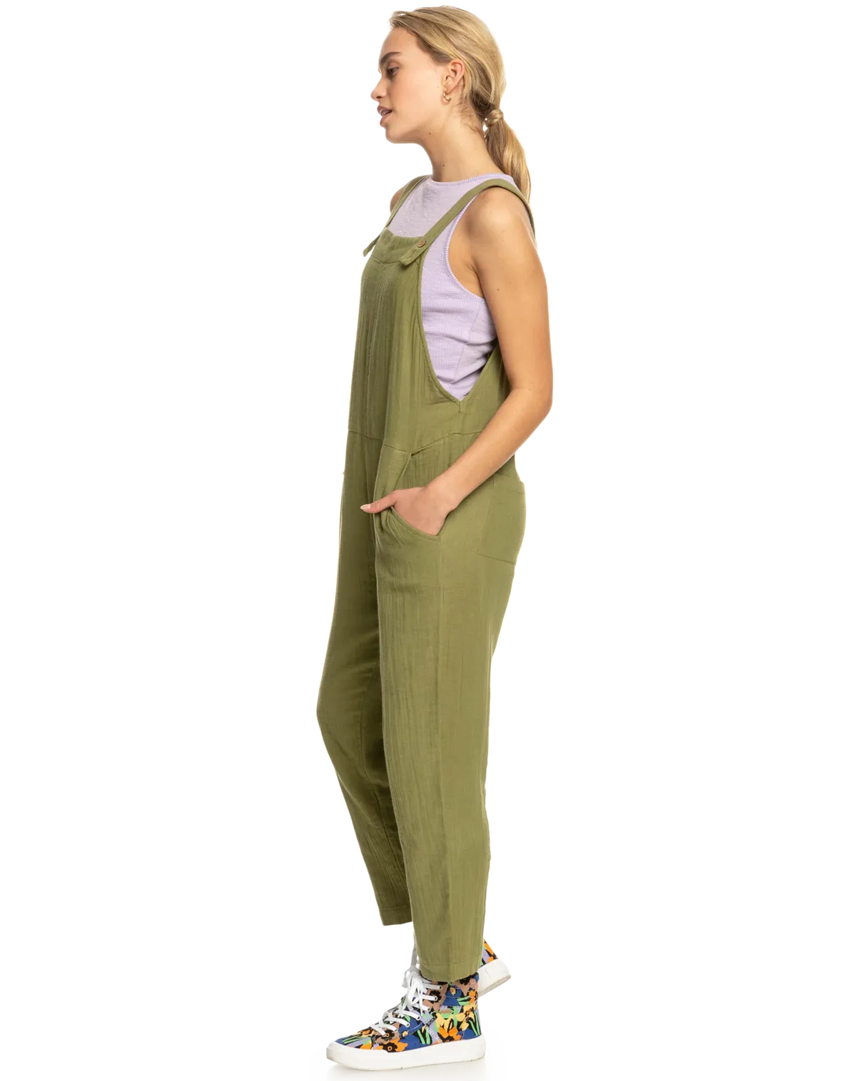 Beachside Love Jumpsuit in Loden Green