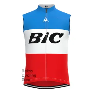 BIC White Blue Retro Cycling Vest