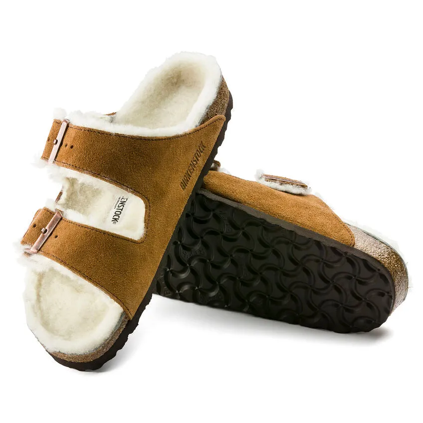 BIRKENSTOCK Women's Arizona Shearling Suede Leather (Mink - Regular Fit)