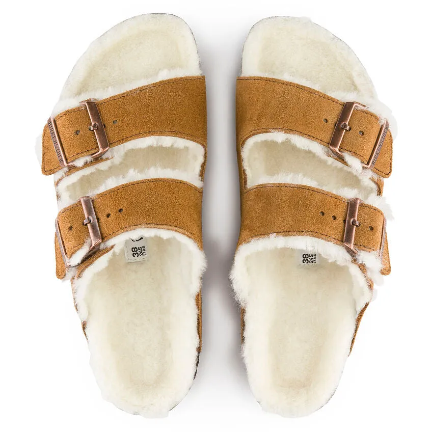 BIRKENSTOCK Women's Arizona Shearling Suede Leather (Mink - Regular Fit)