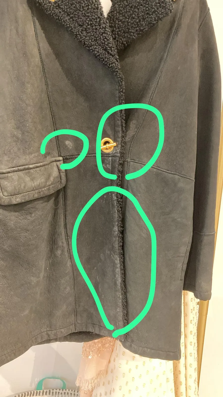 Black Shearling Finesse Button Coat (Pre-loved)