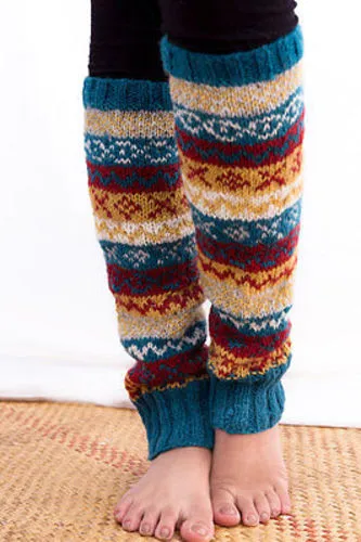 Bluish Woolen Knitted Legwarmers