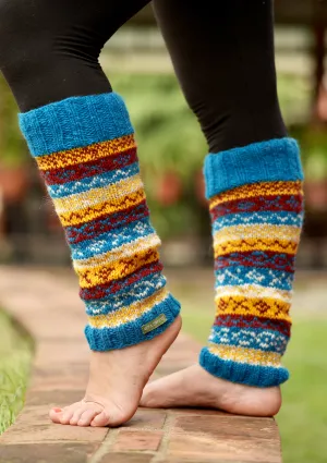 Bluish Woolen Knitted Legwarmers