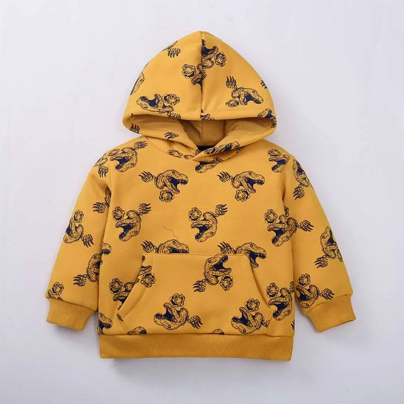 Boy's Long Sleeve Animal Print Hoodie