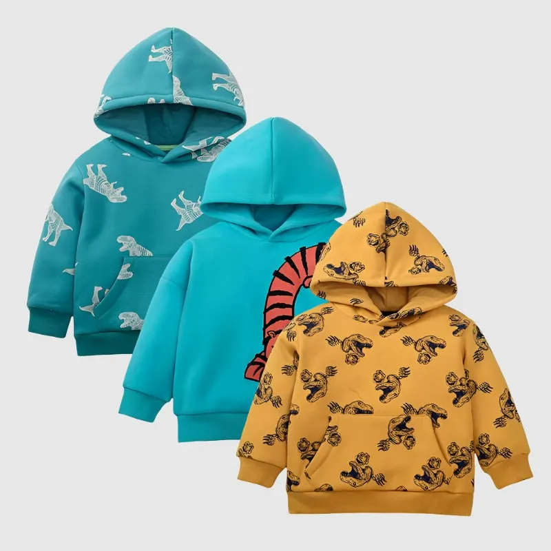 Boy's Long Sleeve Animal Print Hoodie