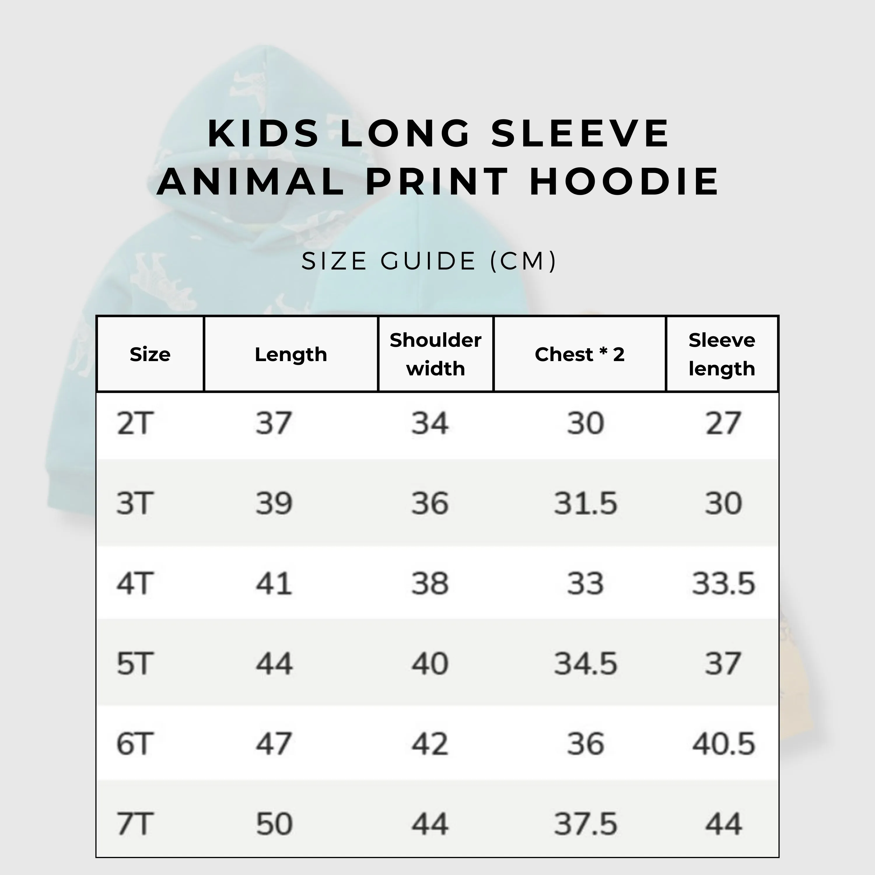 Boy's Long Sleeve Animal Print Hoodie