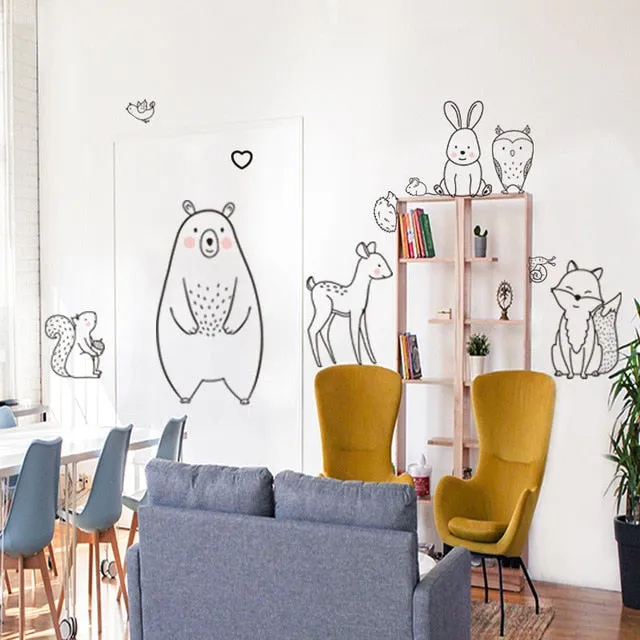 Cartoon Animal Wall Stickers