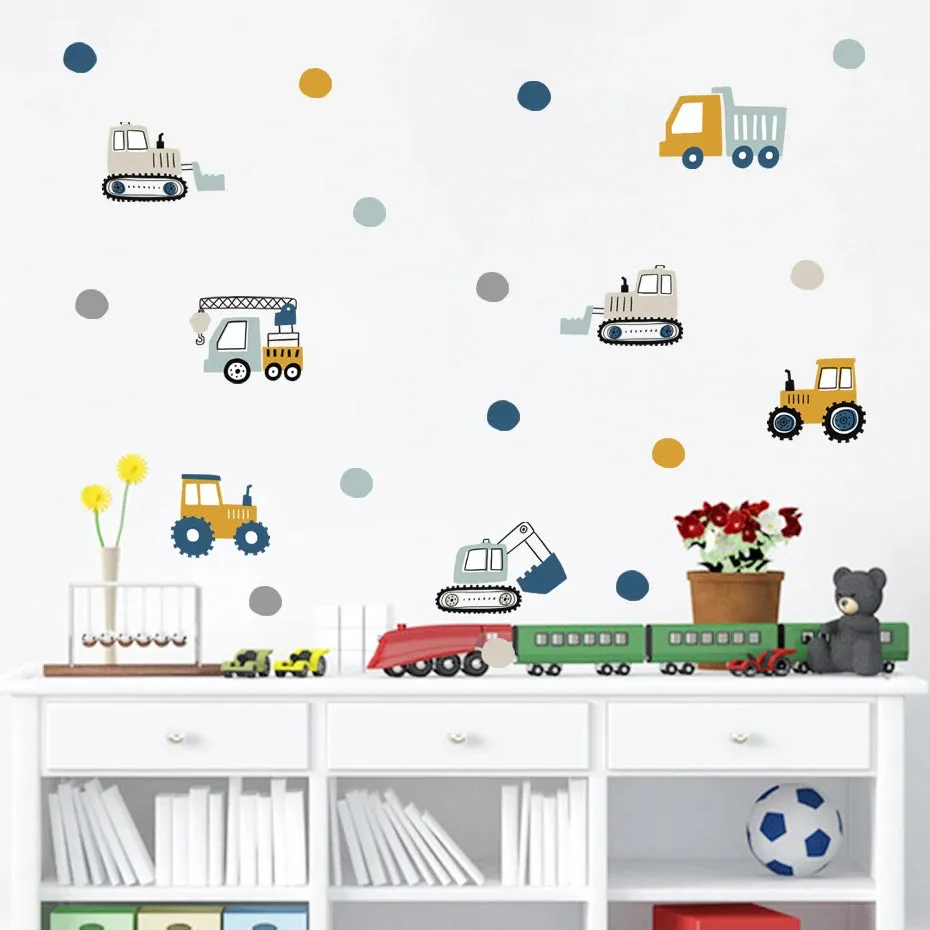 Cartoon Car Watercolor 3D Nursery Wall Sticker