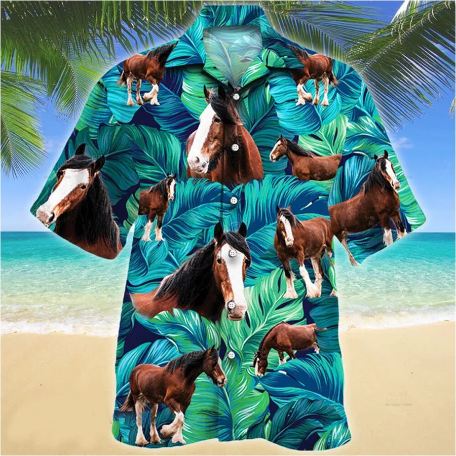 Clydesdale Horse Lovers Hawaii Shirt, Horse lovers Hawaiian Shirt for men, Women