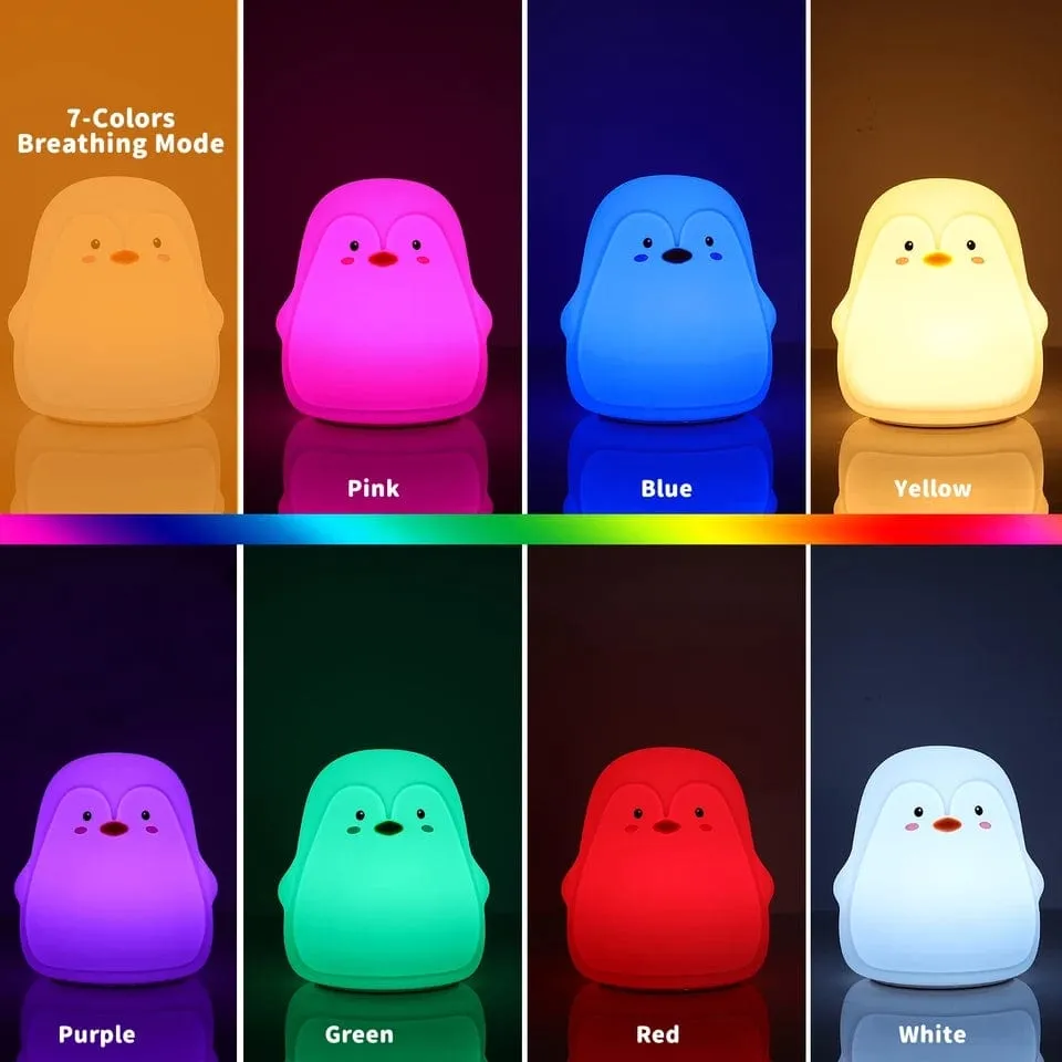 Cute Penguin 7 Color Changing Lamp For Kids