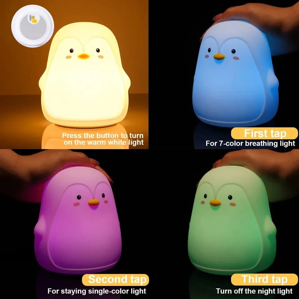 Cute Penguin 7 Color Changing Lamp For Kids