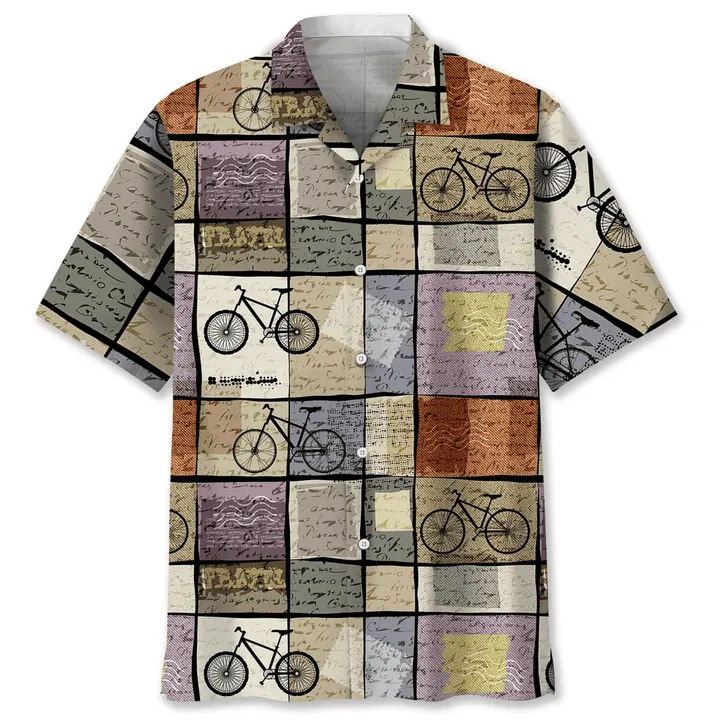 Cycling Retro Travel Hawaiian Shirt, Funny Cycling Shirt, Cycling Shirt, Cyclist Shirt, Bicycle Gift, Biking Gift, Bike Gift