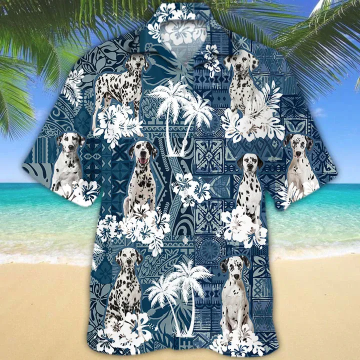 Dalmatian Hawaiian Shirt, Hawaiian shirt vintage, Dalmatian Flowers Aloha Shirt For Dog Lovers