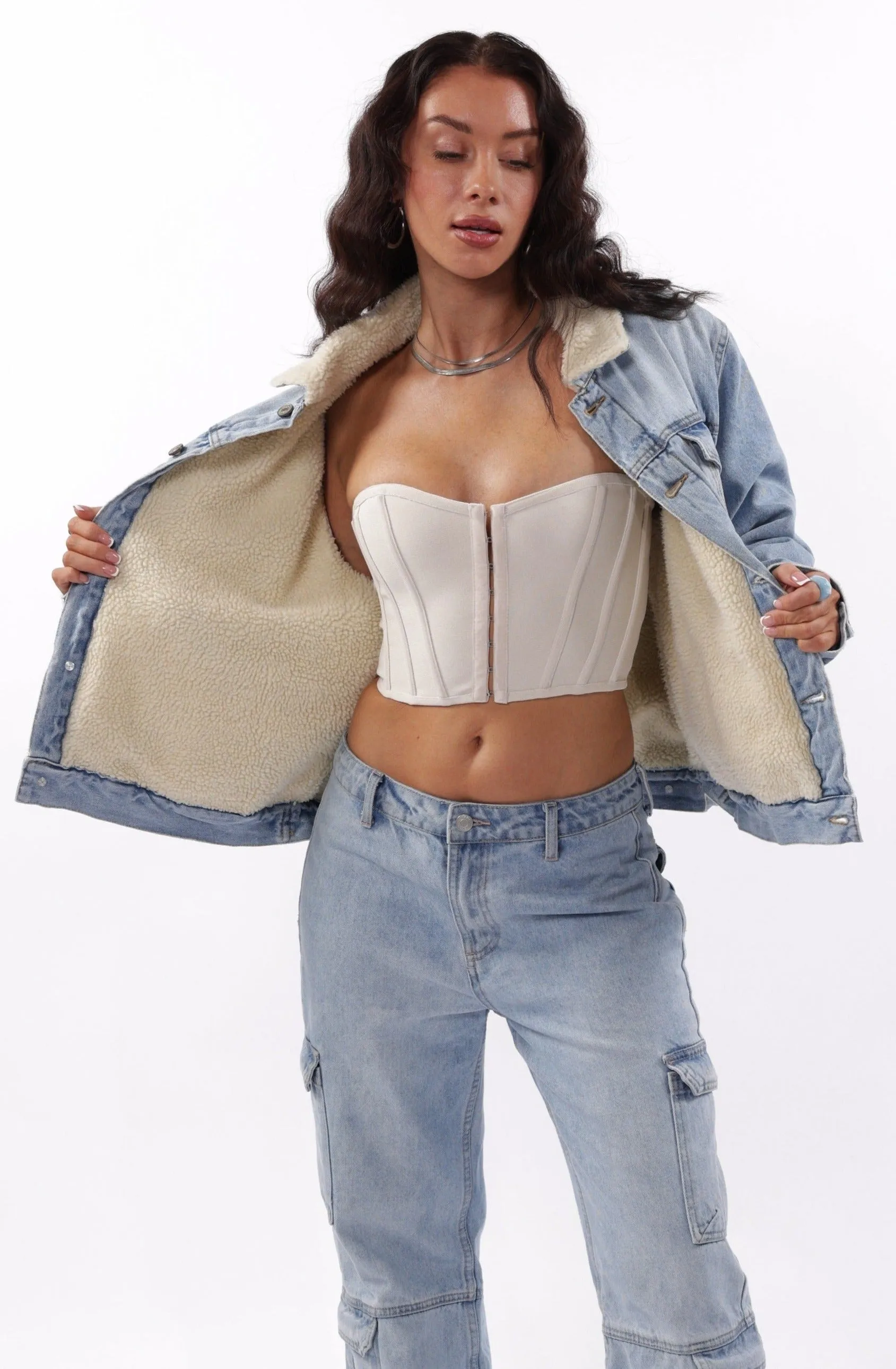 Ex-Boyfriend Oversized Sherpa Denim Jacket