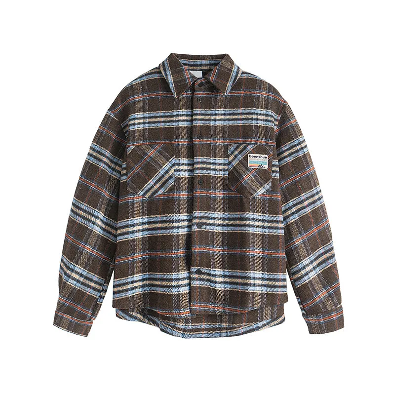 Faire Echo plaid panel long-sleeve Shirt