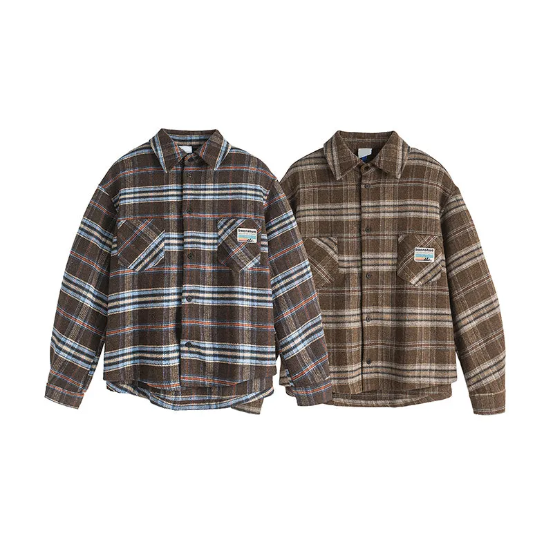 Faire Echo plaid panel long-sleeve Shirt