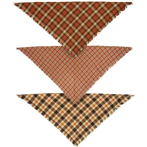 Fall Plaid Pet Bandana Set