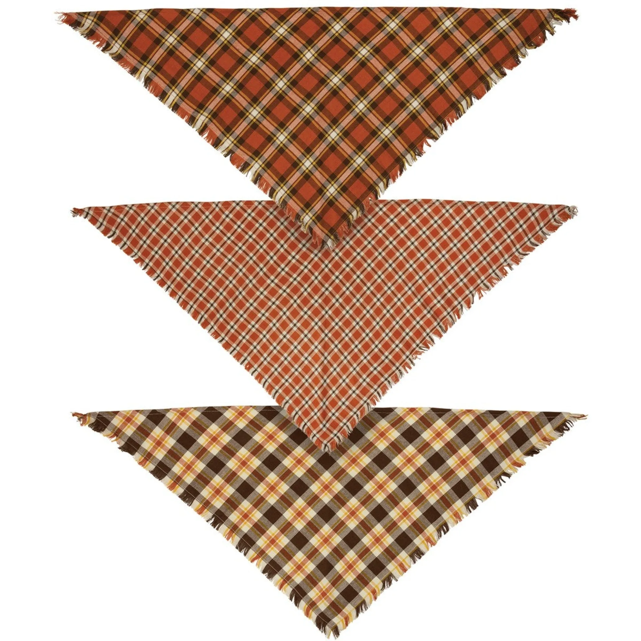 Fall Plaid Pet Bandana Set