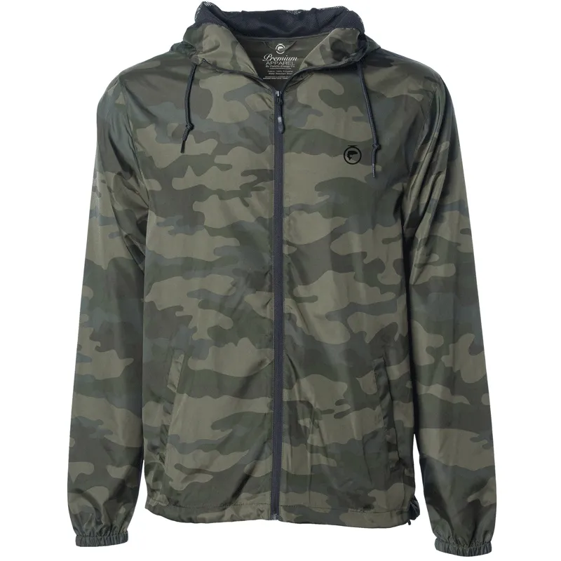 FishOn Energy Ultra Lightweight Windbreaker Jacket (camo)