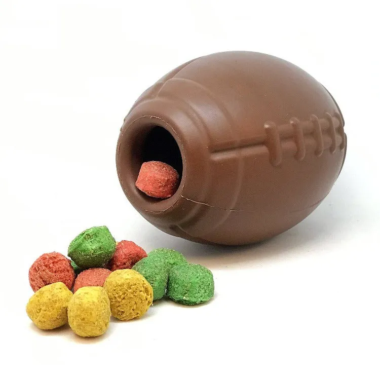 Football eDispenser Durable Rubber Chew Toy and Treat Dispenser