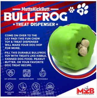 FROG ULTRA DURABLE RUBBER CHEW TOY & TREAT DISPENSER Soda Pup