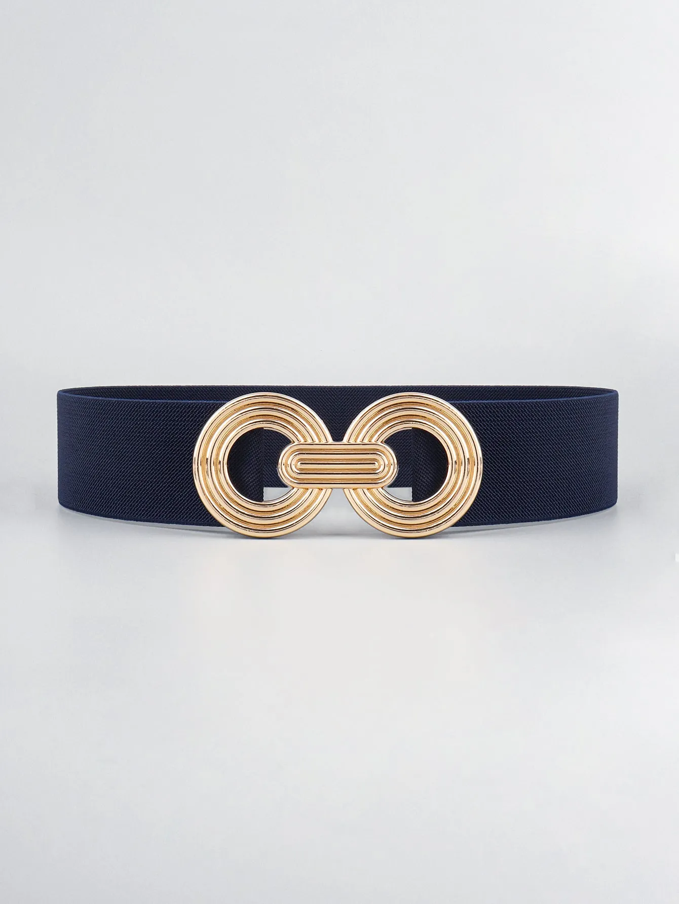 Geometric Buckle Elastic Wide Belt