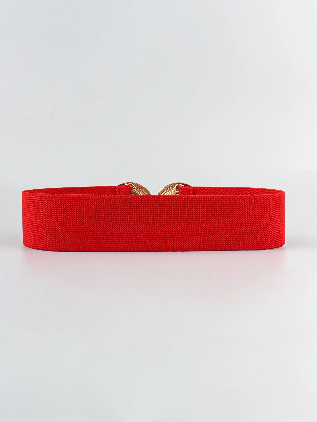 Geometric Buckle Elastic Wide Belt