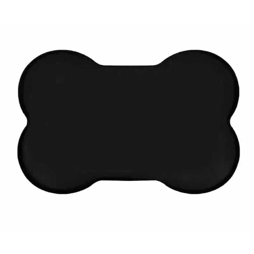 Goofy Tails Bone Shape Silicone Waterproof Pet Food Bowl Mat For Dogs