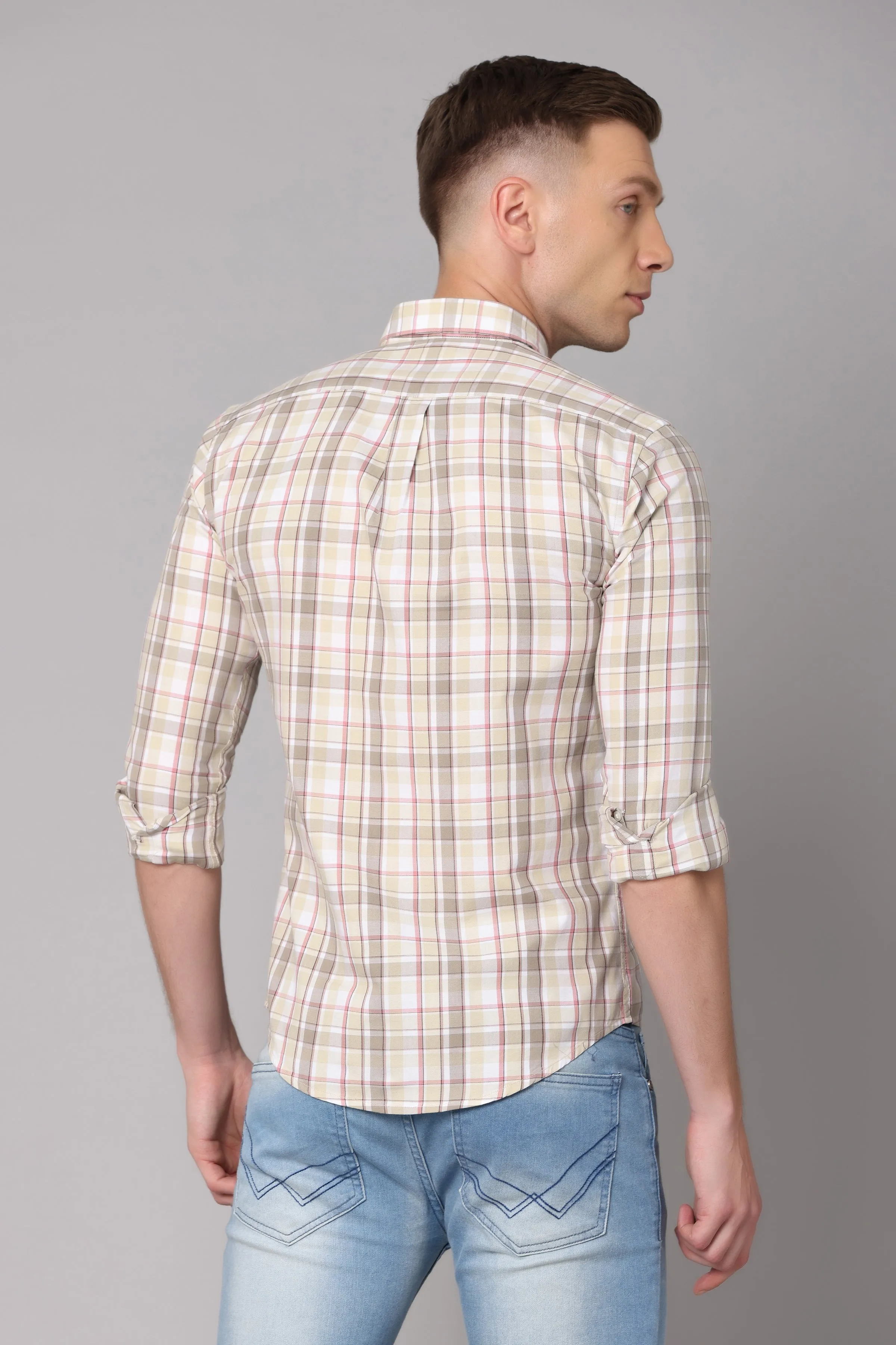 Grey Check Full Sleeve Shirt