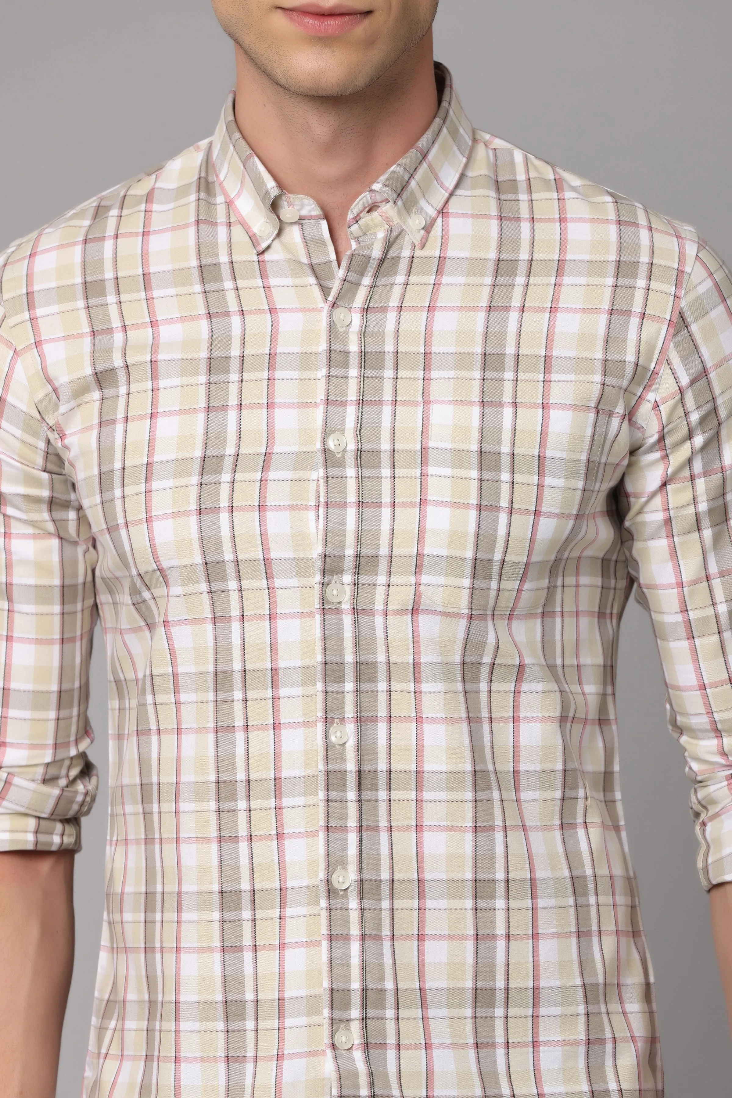 Grey Check Full Sleeve Shirt