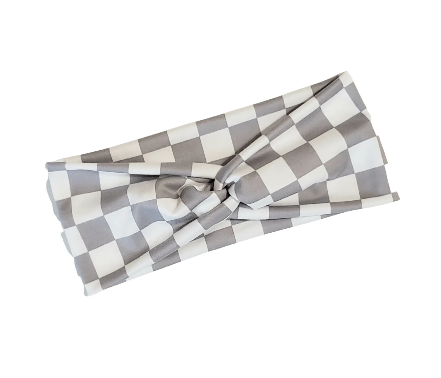 Grey Checkered Headband