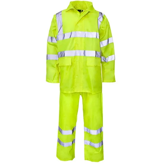 High Visibility Hooded Rainsuit Black