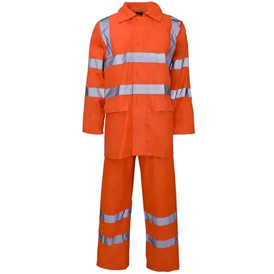 High Visibility Hooded Rainsuit EN ISO 20471