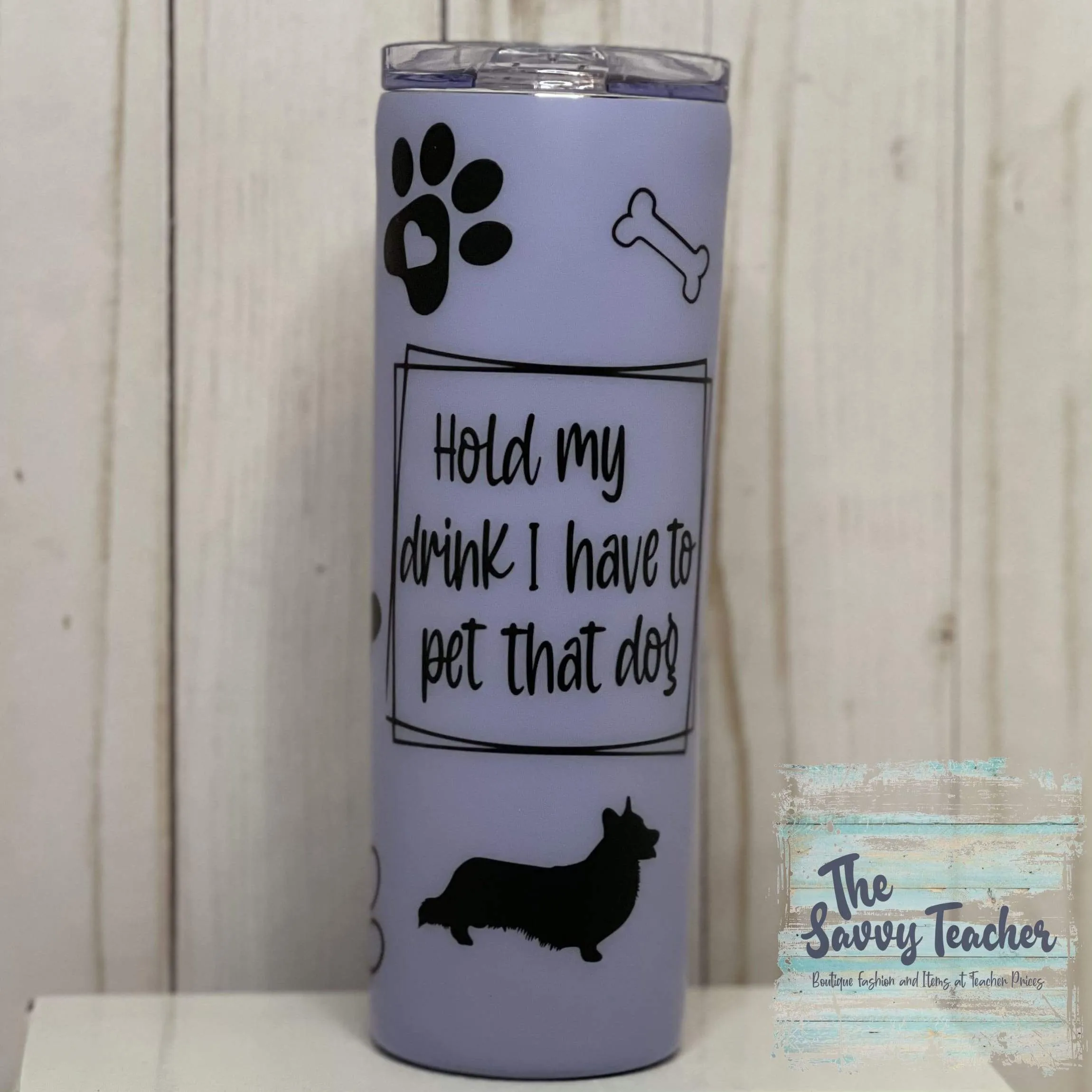 Hold my Drink I need to Pet that Dog Matte 20 Oz Tumbler.