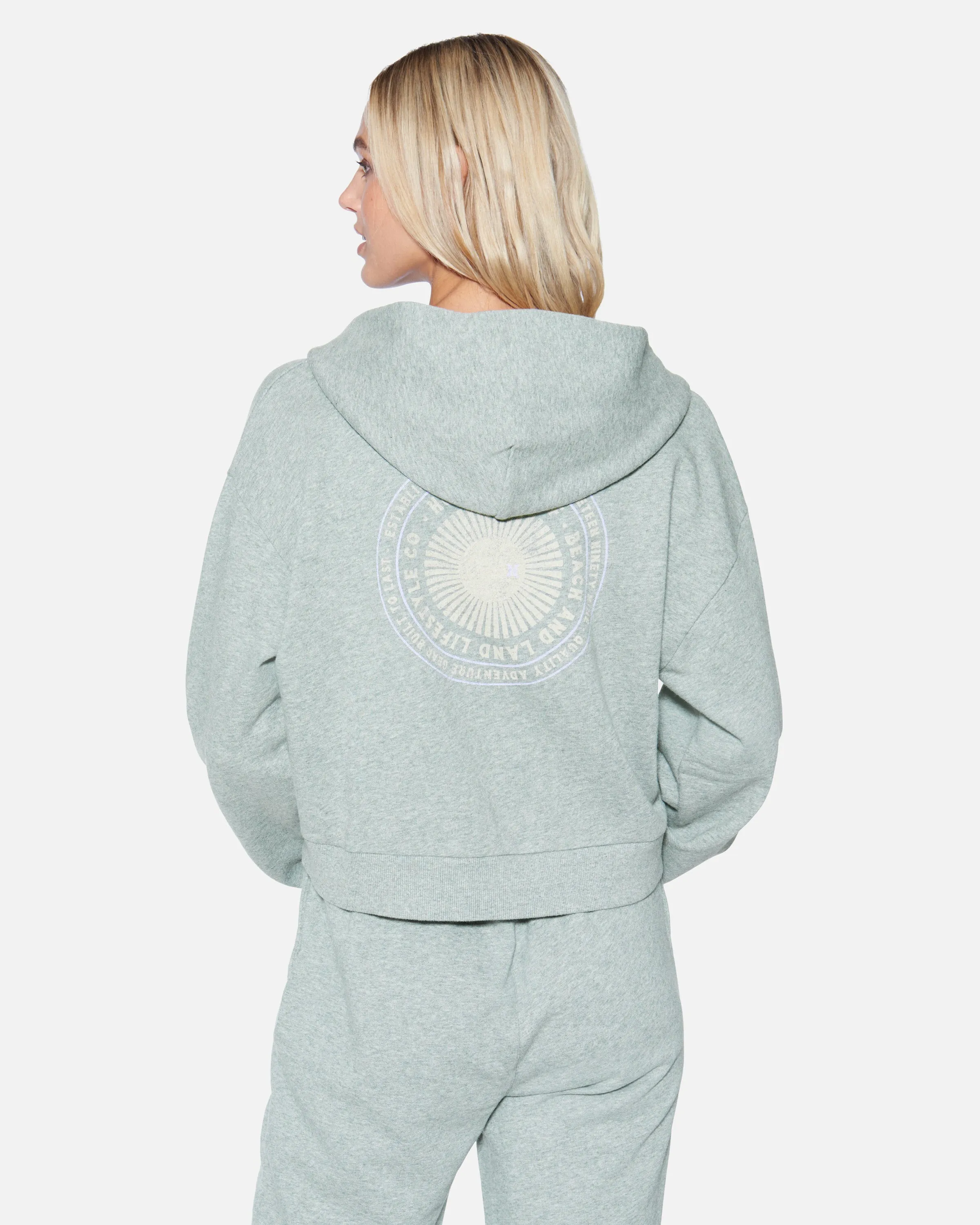 Hot Spot Crop Zip Up Hoodie