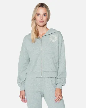 Hot Spot Crop Zip Up Hoodie