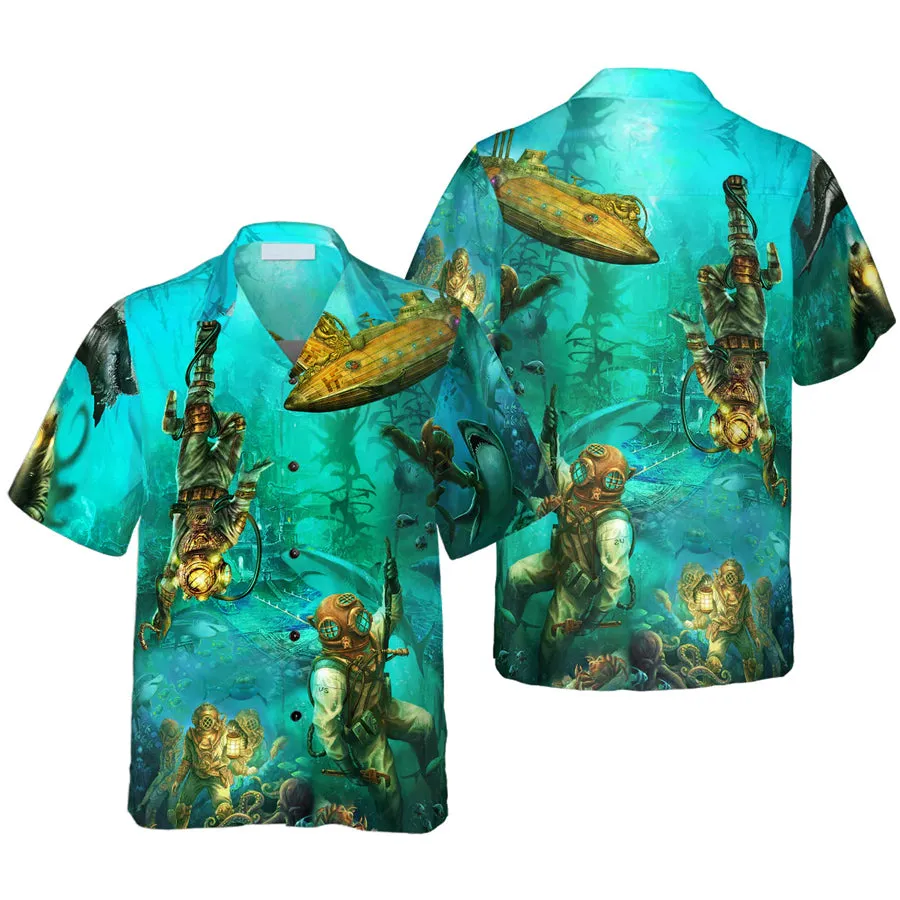 Into The Sea Scuba Diving Hawaiian Shirt For Men