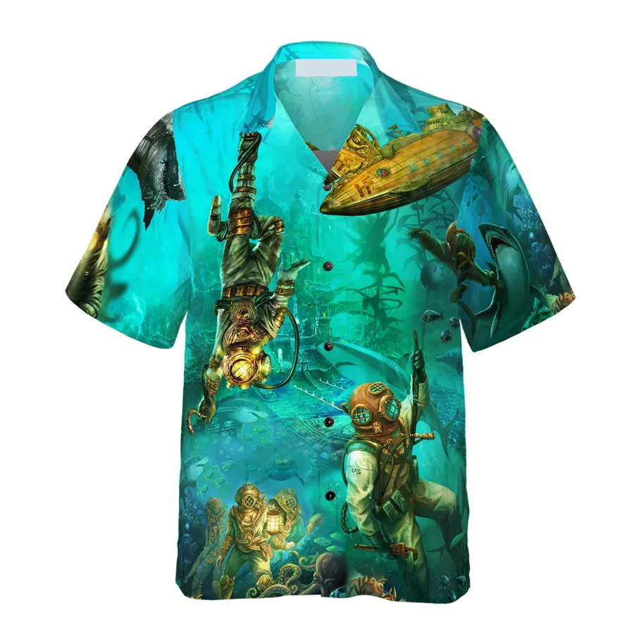 Into The Sea Scuba Diving Hawaiian Shirt For Men