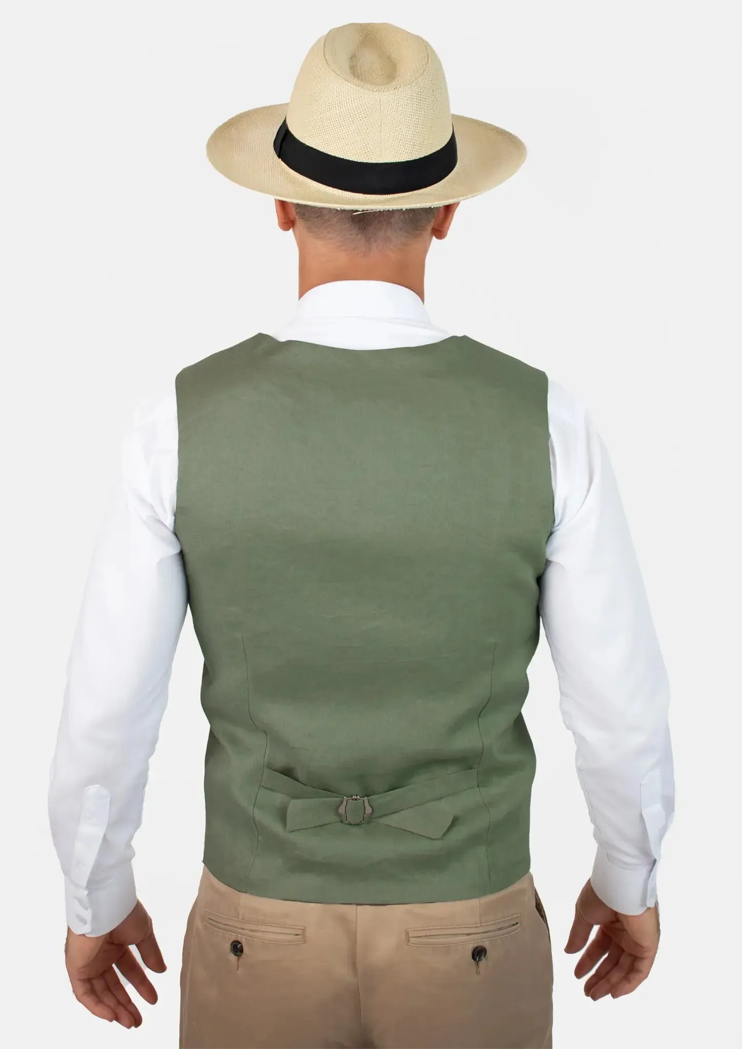 Juniper Green Linen Vest