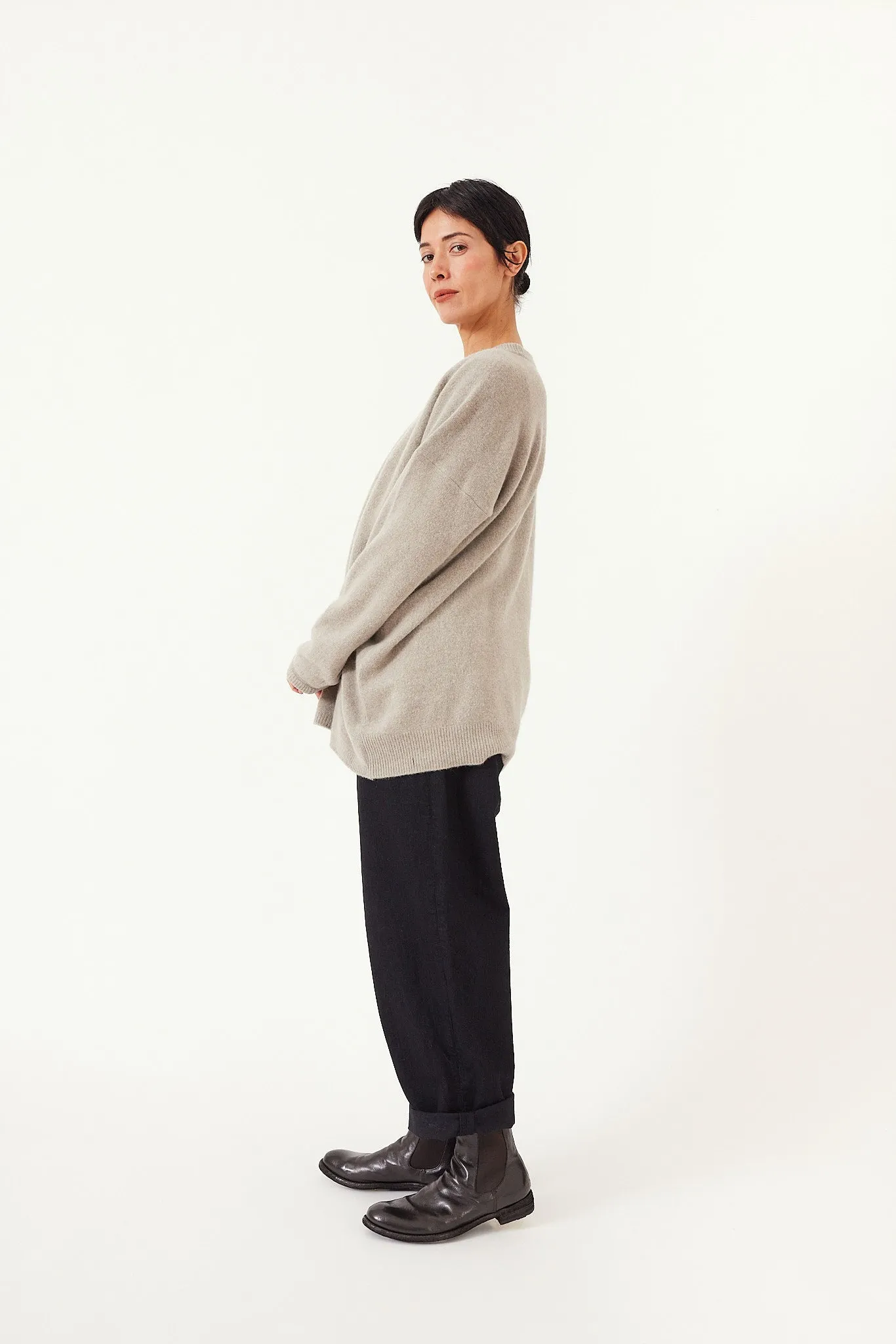 Kaval - Crew Neck Knit- Wool Sable