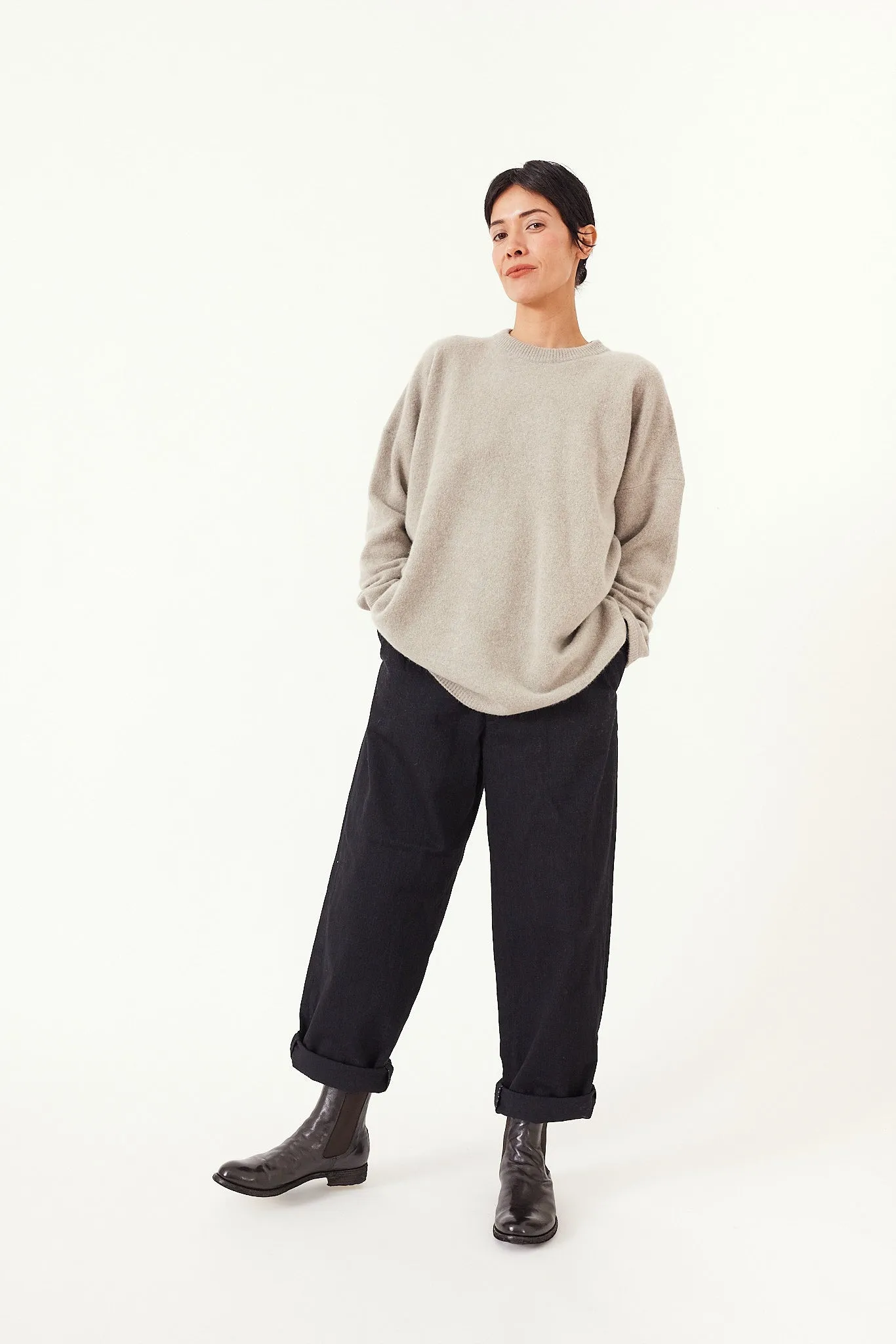 Kaval - Crew Neck Knit- Wool Sable