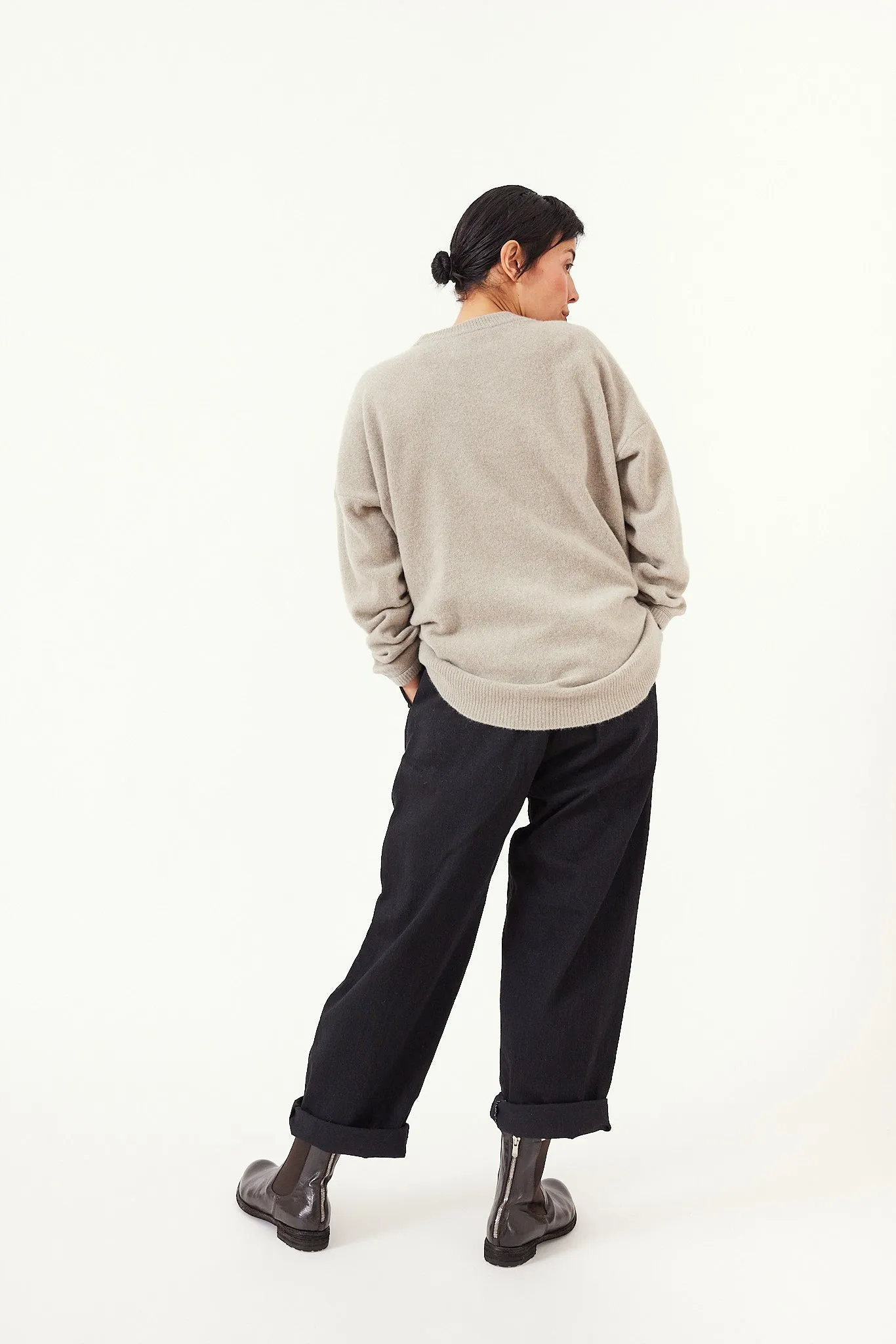 Kaval - Crew Neck Knit- Wool Sable